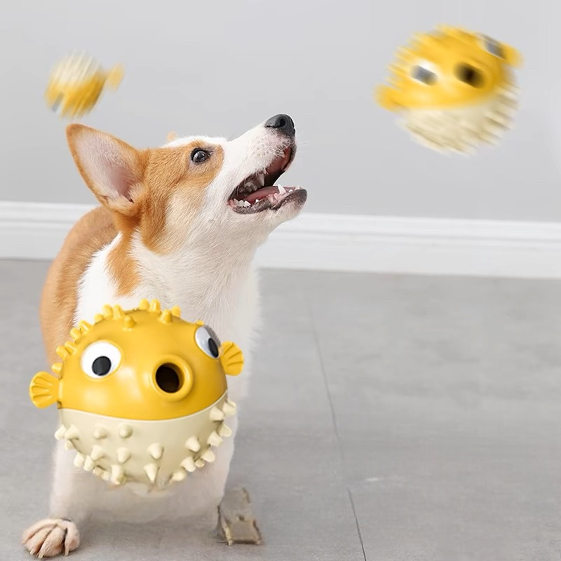 犬用ドリーツボールおもちゃ　フグ型