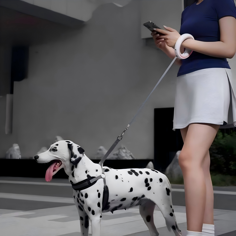 ３色照明ライト付き伸縮リード