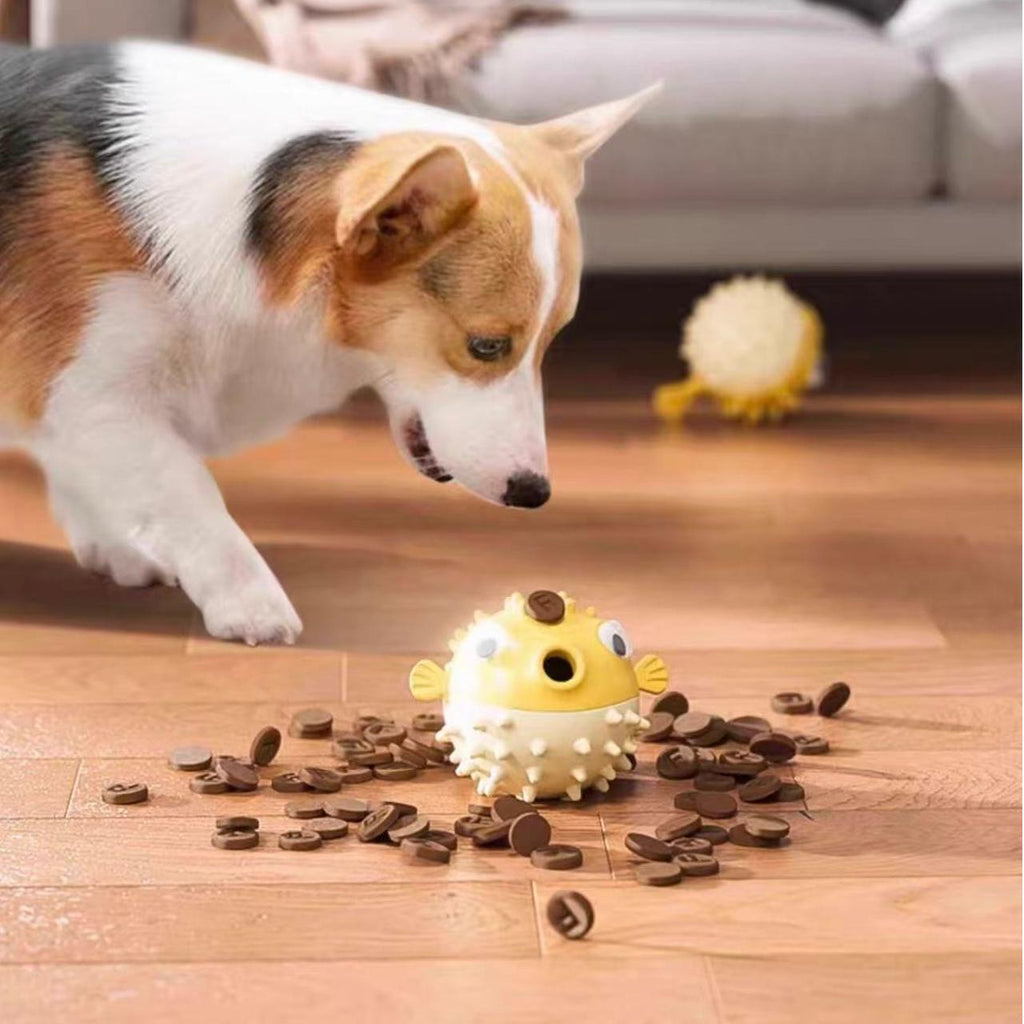犬用ドリーツボールおもちゃ　フグ型