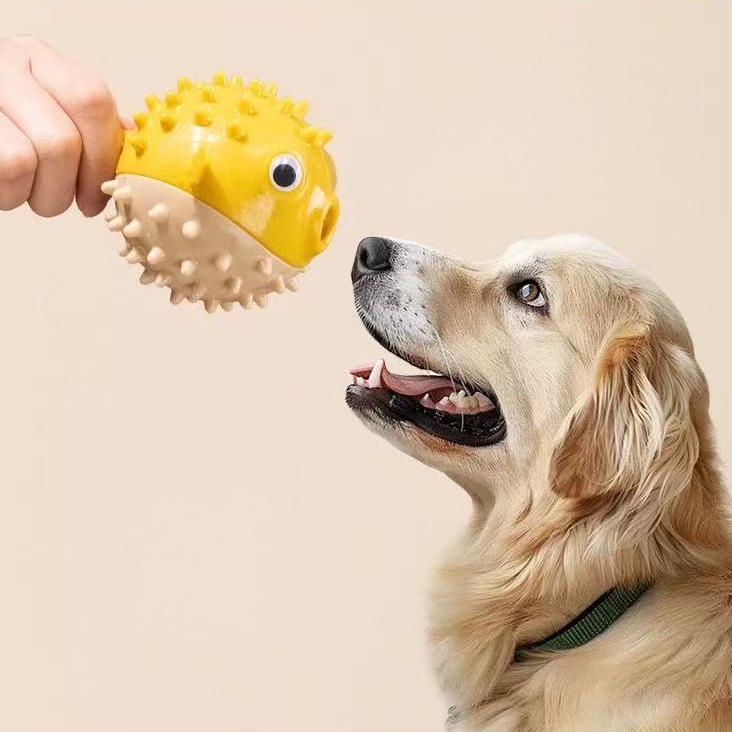 犬用ドリーツボールおもちゃ　フグ型